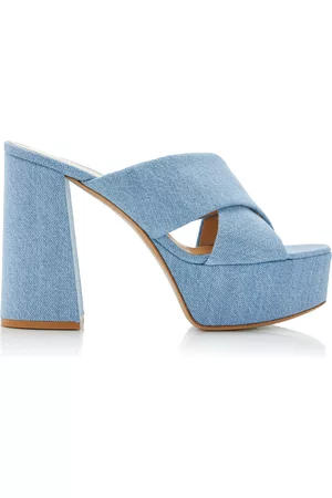 Gianvito Rossi Women Sandals - Women's Sheridan Denim Platform Sandals - Blue - IT 37 - Moda Operandi