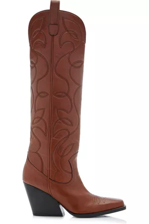 Stella McCartney Women Cowboy & Biker Boots - Women's Cowboy Vegan Leather Knee Boots - Brown - IT 36 - Moda Operandi