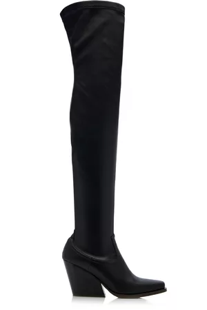 Stella McCartney Women Thigh High & Over the Knee Boots - Women's Cowboy Vegan Leather Over-The-Knee Boots - Black - IT 36.5 - Moda Operandi