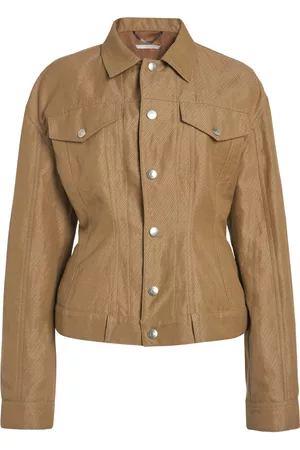 Stella McCartney Women Denim Jackets - Women's Cinched Denim Trucker Jacket - Neutral - IT 36 - Moda Operandi