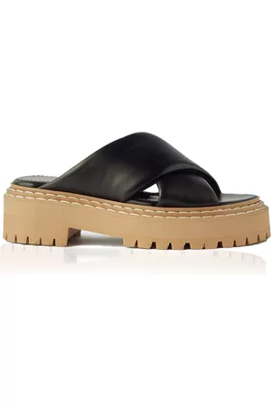 Proenza Schouler Women Sandals - Women's Lug-Soled Leather Platform Sandals - Black - IT 36.5 - Moda Operandi