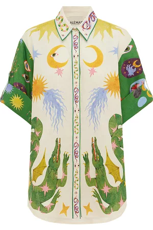 ALÉMAIS Women Short Sleeve - Women's Seeker Printed Linen Shirt - Print - AU 6 - Moda Operandi