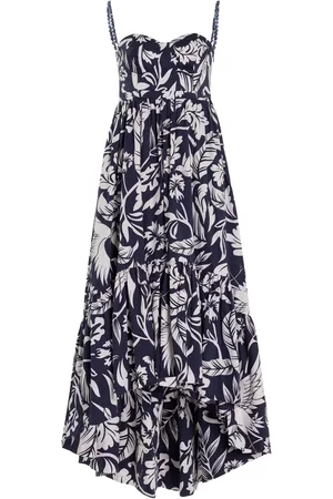 Andres Otalora Women Printed Dresses - Women's Atlantico Cotton Poplin Midi Dress - Print - US 0 - Moda Operandi