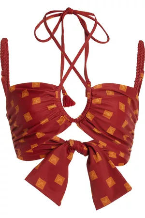 JOHANNA ORTIZ Women Bikini Tops - Women's High Tide Bikini Top - Red - XS - Moda Operandi