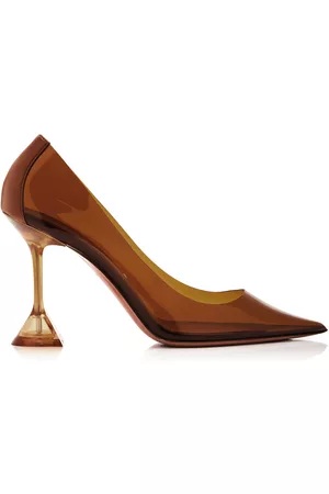 Amina Muaddi Women High Heels - Women's Ami Glass Pumps - Brown - IT 36 - Moda Operandi