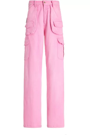 Des Phemmes Women Cargo Pants - Women's Stone-Washed Cargo Jeans - Pink - IT 38 - Moda Operandi