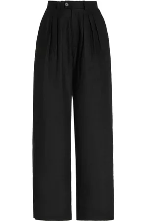 POSSE Women Pants - Women's Exclusive Louis Linen Trousers - Black - XS - Moda Operandi