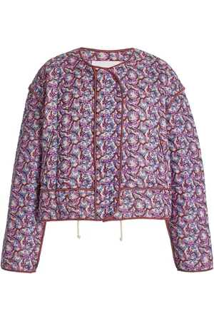 Isabel Marant Women Cropped Jackets - Women's Gelio Floral Cotton Jacket - Purple - FR 34 - Moda Operandi