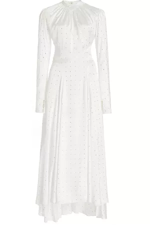 Paco rabanne Women Maxi Dresses - Women's Exclusive Crystal-Embellished Satin Maxi Dress - White - FR 34 - Moda Operandi