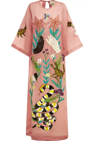 ALÉMAIS Women Party Dresses - Women's Zelda Artisan Embroidered Silk Gown - Pink - AU 4 - Only At Moda Operandi