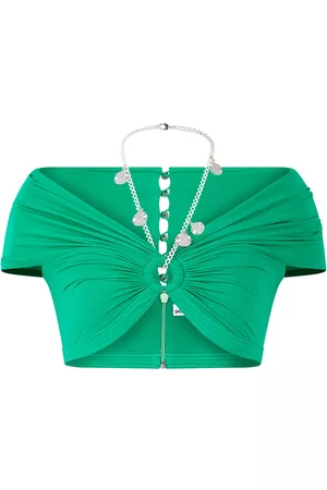 Paco rabanne Women Crop Tops - Women's Keyhole Bustier Crop Top - Green - FR 34 - Moda Operandi
