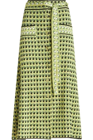Etro Women Midi Skirts - Women's Cotton-Blend Wrap Midi Skirt - Green - IT 38 - Moda Operandi