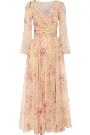 Ralph Lauren Women Printed Dresses - Women's Skielar Draped Floral Silk Dress - Pink - US 00 - Only At Moda Operandi