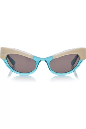 Gucci Women Sunglasses - Women's Crystal-Trimmed Cat-Eye Acetate Sunglasses - Light Blue - OS - Moda Operandi