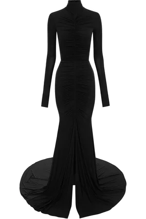 ALEX PERRY Women Party Dresses - Women's Garner Ruched Lycra Gown - Black - AU 6 - Moda Operandi