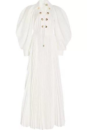 Elie saab Women Maxi Dresses - Women's Pleated Cotton Maxi Dress - White - FR 34 - Moda Operandi