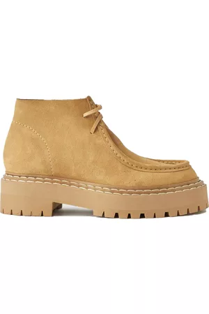 Proenza Schouler Women Heeled & Platform Boots - Women's Lug-Soled Leather Platform Boots - Neutral - IT 36 - Moda Operandi