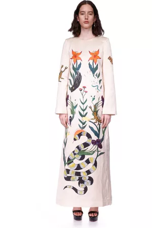 ALÉMAIS Women Printed Dresses - Women's Zelda Printed Linen-Blend Maxi Dress - Off-White - AU 4 - Only At Moda Operandi