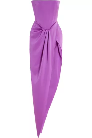 ALEX PERRY Women Party Dresses - Women's Exclusive Ledger Satin-Crepe Strapless Gown - Purple - AU 6 - Moda Operandi