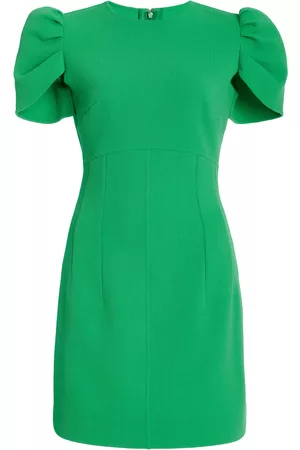 Oscar de la Renta Women Dresses - Women's Wool-Blend Mini Dress - Green - US 00 - Moda Operandi
