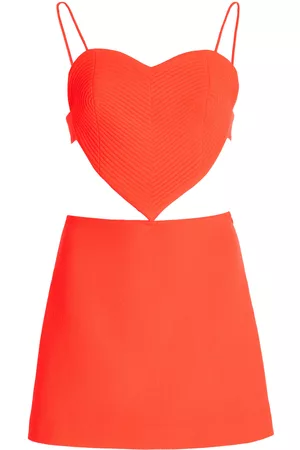 Mach & Mach Women Dresses - Women's Exclusive Crepe Mini Dress - Orange - FR 34 - Moda Operandi