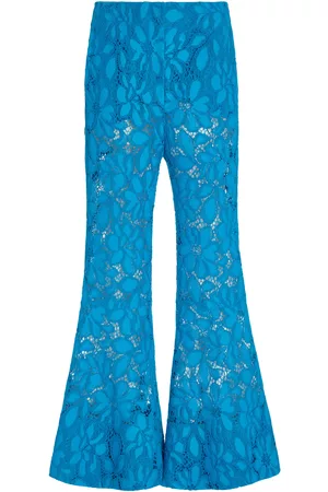 Proenza Schouler Women Pants - Women's Lace Suiting Pants - Blue - US 0 - Moda Operandi
