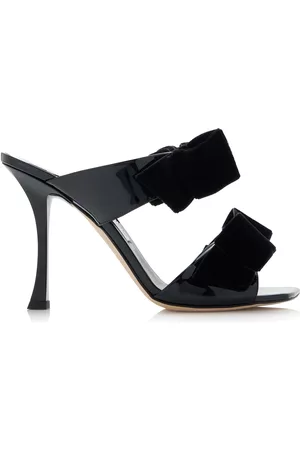 Jimmy Choo Women Patent Leather Shoes - Women's Flaca Patent Leather Sandals - Black - IT 35 - Moda Operandi