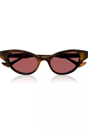Gucci Women Sunglasses - Women's Cat-Eye Acetate Sunglasses - Brown - OS - Moda Operandi