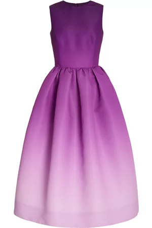 Oscar de la Renta Women Midi Dresses - Women's Degradé Faille Midi Dress - Purple - US 2 - Moda Operandi