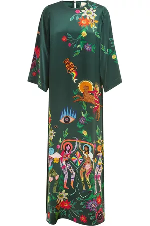 ALÉMAIS Women Wedding Dresses - Women's Agatha Printed Silk Satin Gown - Green - AU 4 - Only At Moda Operandi