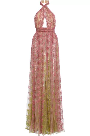 Elie saab Women Floor Length Tulle Dresses - Women's Embroidered Tulle Maxi Dress - Multi - FR 40 - Moda Operandi