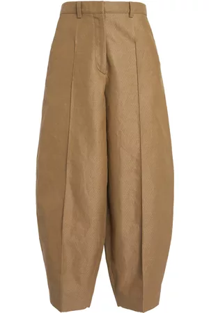Stella McCartney Women Pants - Women's Pleated Denim Balloon Pants - Neutral - IT 36 - Moda Operandi