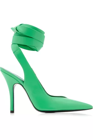 The Attico Women High Heels - Women's Venus Lace-Up Leather Pumps - Green - IT 36 - Moda Operandi
