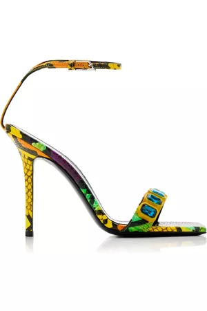 The Attico Women Sandals - Women's Sienna Embellished Python Leather Sandals - Multi - IT 36.5 - Moda Operandi