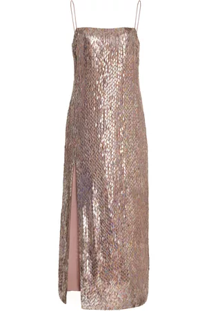 ALEXIS Women Chiffon Midi Dresses - Women's Raf Sequined Chiffon Midi Dress - Metallic - XS - Moda Operandi