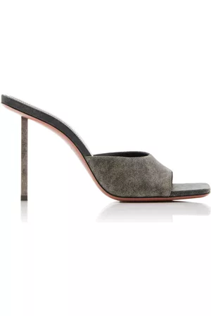 Amina Muaddi Women Sandals - Women's Exclusive Laura Leather Sandals - Grey - IT 35 - Moda Operandi