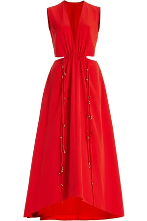 Altuzarra Women Midi Dresses - Women's Ayubi Cutout Midi Dress - Red - FR 34 - Moda Operandi