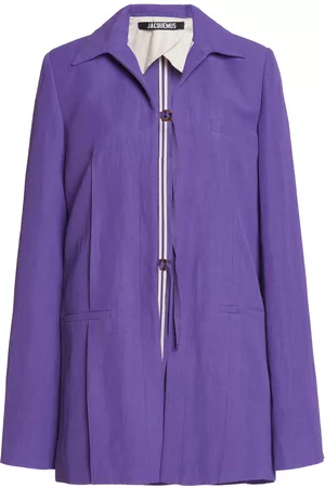 Jacquemus Women Cropped Jackets - Women's Amaro Twill Jacket - Purple - FR 34 - Moda Operandi