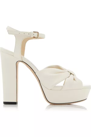 Jimmy Choo Women Sandals - Women's Heloise Leather Platform Sandals - White - IT 36 - Moda Operandi