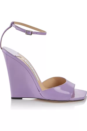 Jimmy Choo Women Wedge Sandals - Women's Brien Patent Leather Wedge Sandals - Purple - IT 36 - Moda Operandi