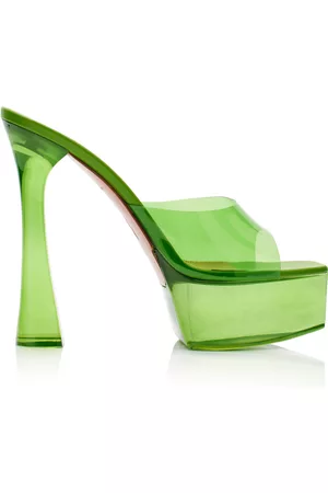 Amina Muaddi Women Sandals - Women's Dalida PVC Platform Sandals - Green - IT 36 - Moda Operandi