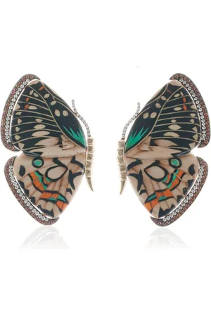 Silvia Furmanovich Marquetry Wood Butterfly Earrings