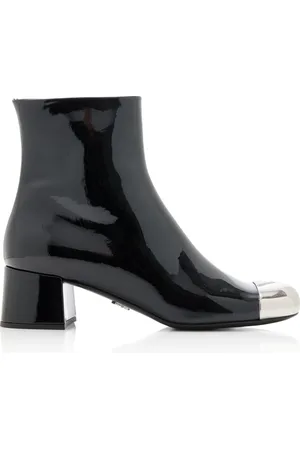 Prada Modellerie Metal-Tipped Leather Ankle Boots