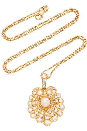 Anita Oyster 18K ; Diamond and Pearl Necklace