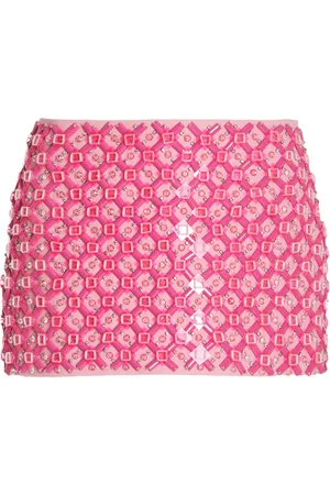 Miu Miu Crystal and Sequin-Embellished Cady Mini Skirt