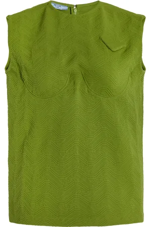 Prada Bra-Detailed Jacquard Top
