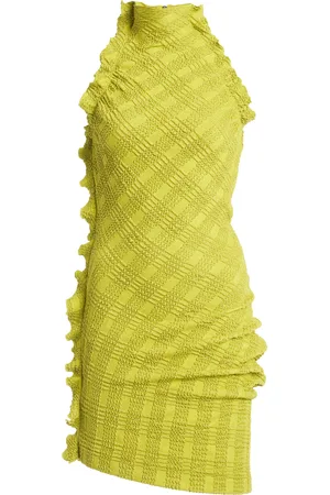 Bottega Veneta Ruffled Check Mini Dress