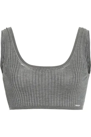 Prada Ribbed Silk Cropped Bra Top