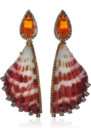 Silvia Furmanovich 18K Yellow Gold -Stone Shell Earrings