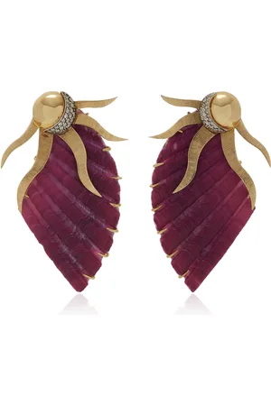 Silvia Furmanovich 18K Yellow Gold Diamond Shell Earrings